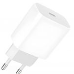 Мережевий зарядний пристрій Denmen DC06 (1USB 3.6A) PD20W+QC3.0 White (DM-DC06L-WH) + кабель Lightning