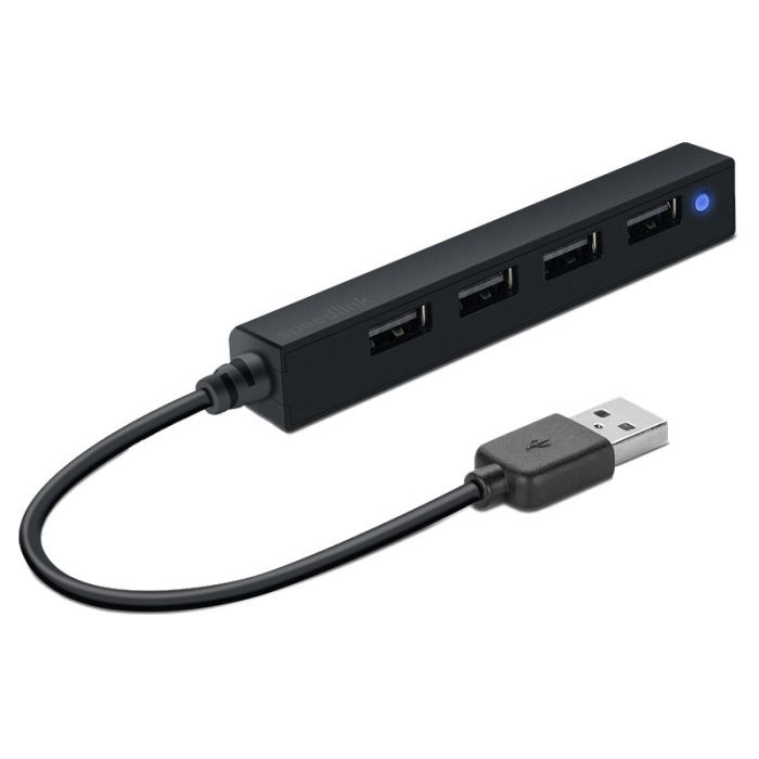 Концентратор USB2.0 SpeedLink Snappy Slim Black (SL-140000-BK) 4хUSB2.0