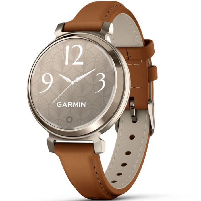 Смарт-годинник Garmin Lily 2 Cream Gold with Tan Leather Band (010-02839-60)