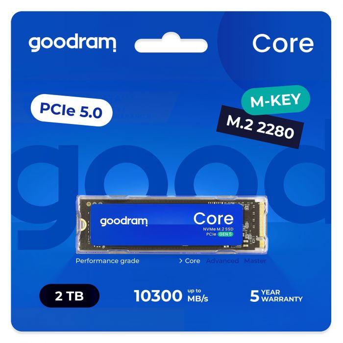Накопичувач SSD 2TB Goodram Core M.2 2280 PCIe 5.0 x4 NVMe 3D NAND (SSDR-GRC01-2K0-80)