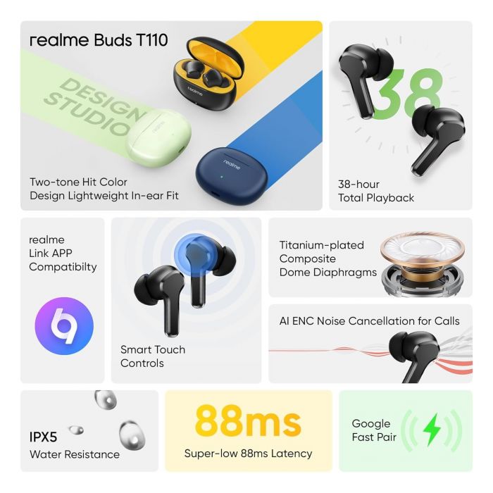 Bluetooth-гарнітура Realme Buds T110 Black