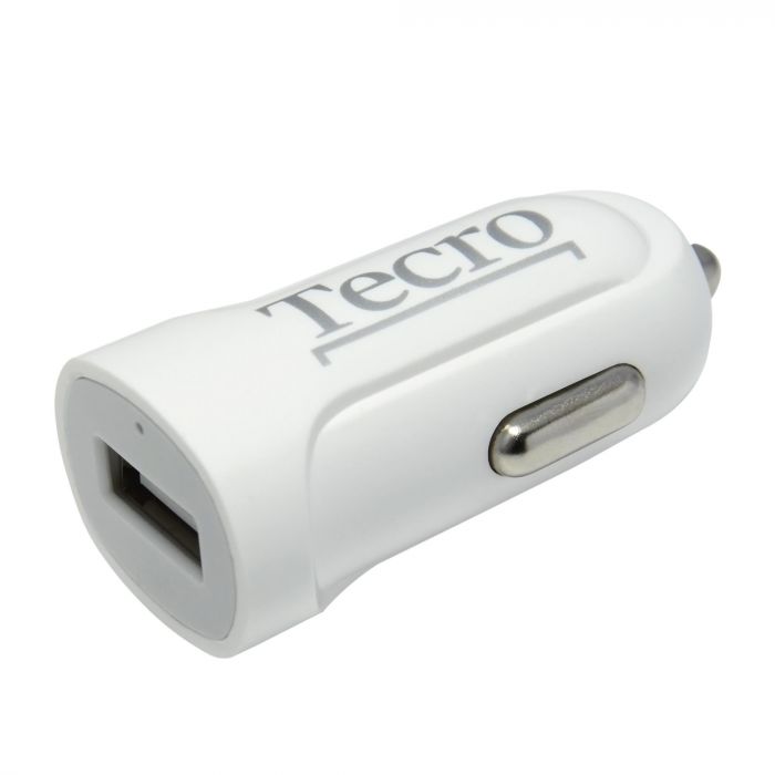 Автомобільний зарядний пристрій Tecro (1USBх2.1A) White (TCR-0121AW)