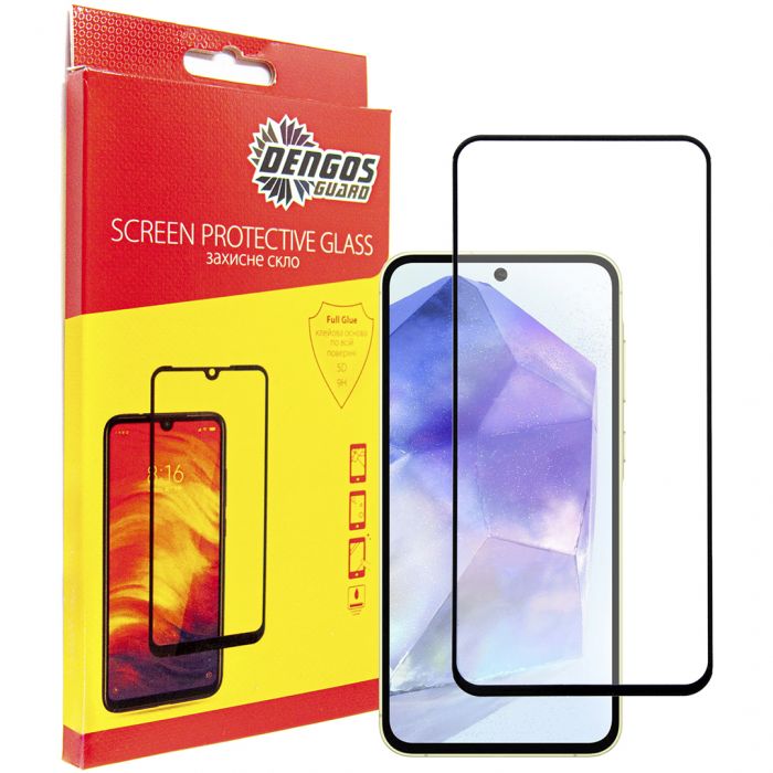 Захисне скло Dengos для Samsung Galaxy A55 5G SM-A556 Black Full Glue (TGFG-345)