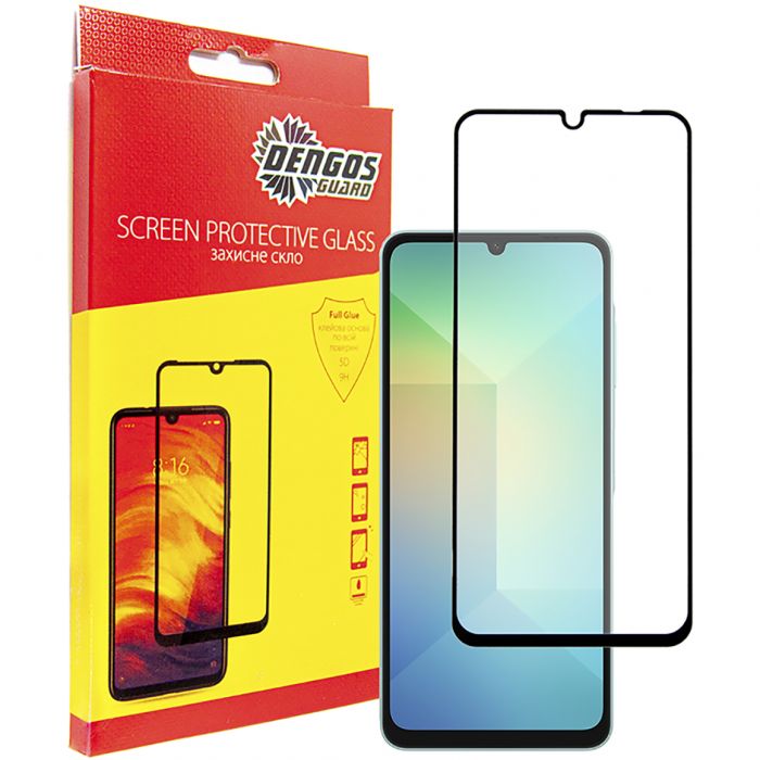 Захисне скло Dengos для Samsung Galaxy A06 SM-A065 Black Full Glue (TGFG-365)