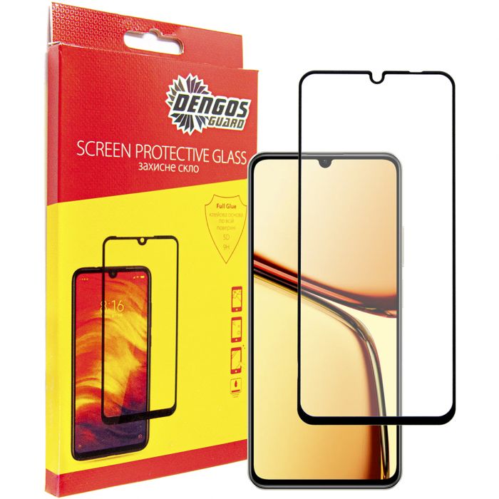 Захисне скло Dengos для Realme C61 Black Full Glue (TGFG-372)