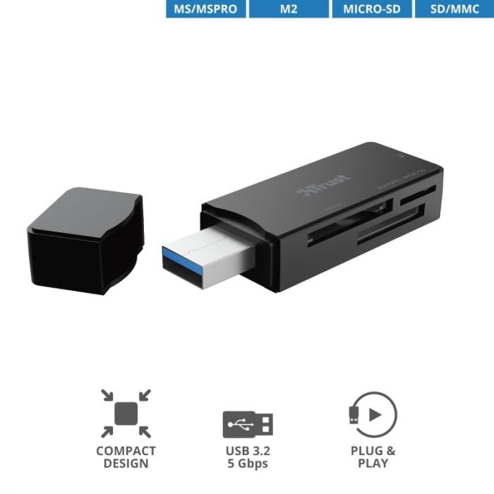 Кардрідер Trust Nanga USB 3.1 Black (21935)