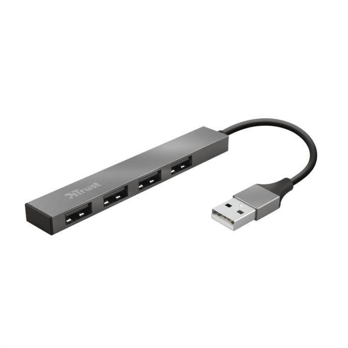Концентратор Trust Halyx Aluminium USB-А Grey (23786)