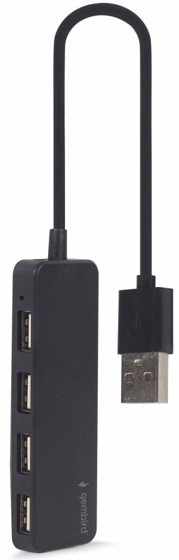 Концентратор USB Gembird 4хUSB2.0, пластик, Black (UHB-U2P4-06)
