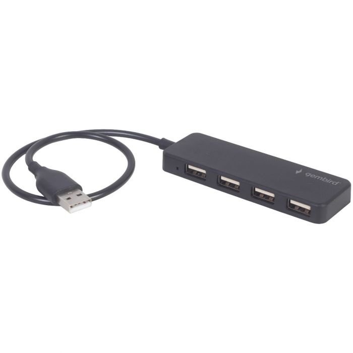 Концентратор USB Gembird 4хUSB2.0, пластик, Black (UHB-U2P4-06)