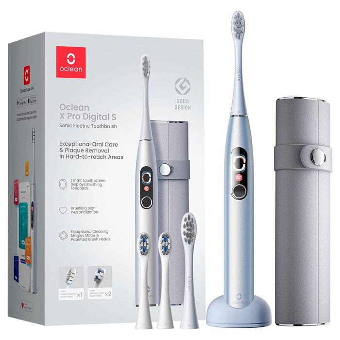 Розумна зубна електрощітка Oclean X Pro Digital Set Electric Toothbrush Glamour Silver (6970810552584)