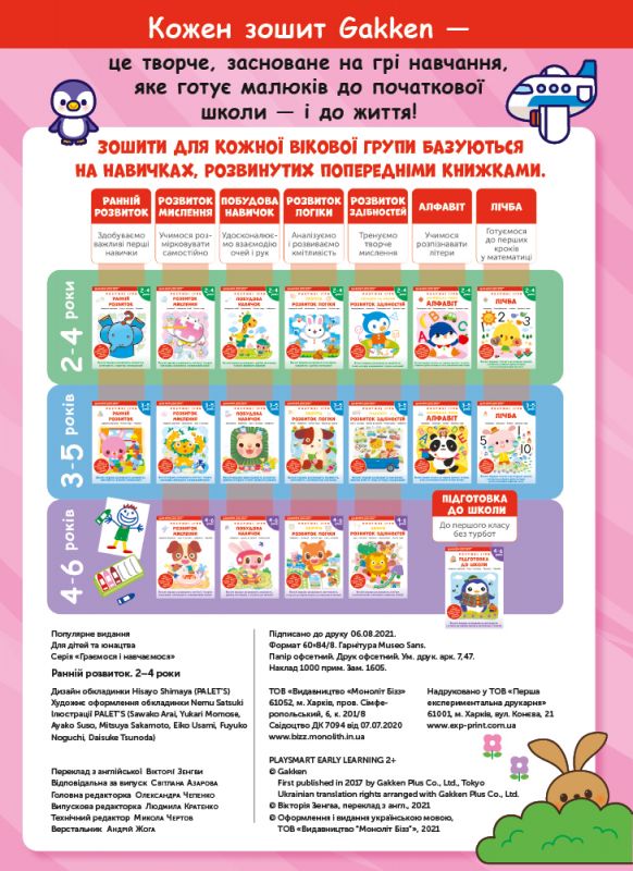 Розумні ігри. Ранній розвиток. 2–4 роки + наліпки і багаторазові сторінки для малювання / Gakken