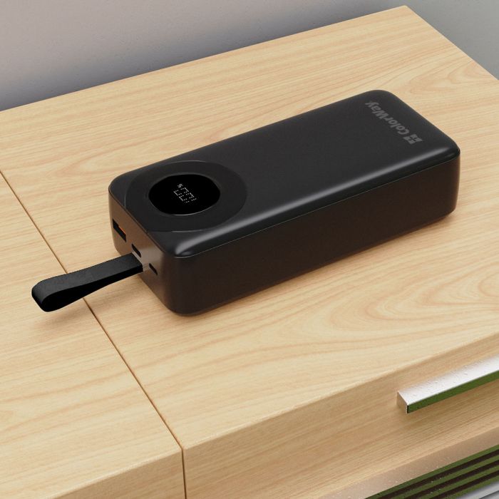 Універсальна мобільна батарея ColorWay EnergyPlus 30000mAh Black (CW-PB300LPB4BK-PDD)