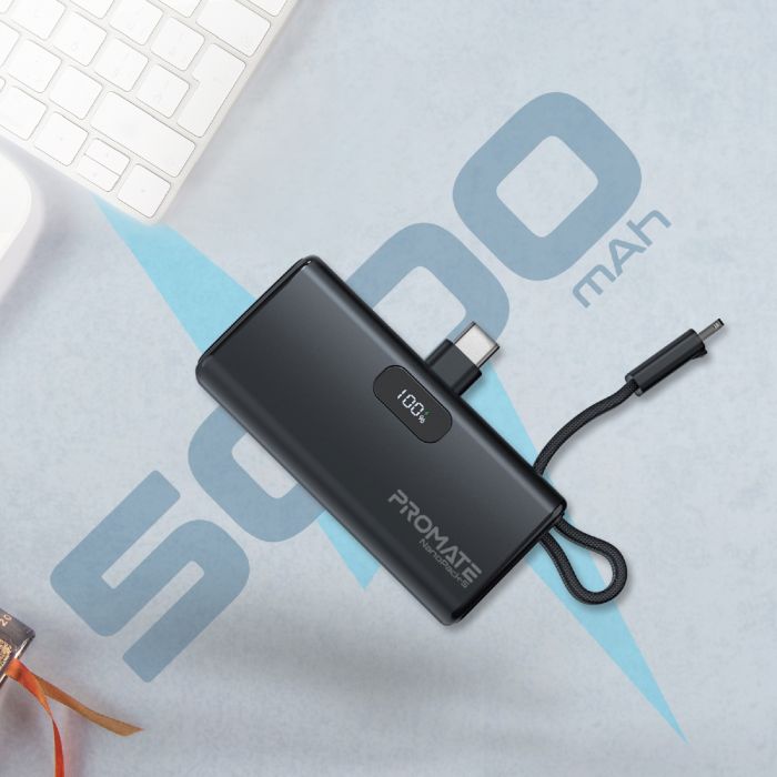 Універсальна мобільна батарея Promate Nanopack-5 5000mAh 20W Black