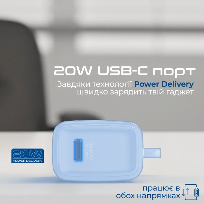 Універсальна мобільна батарея Promate Nanopack-5 5000mAh 20W Blue