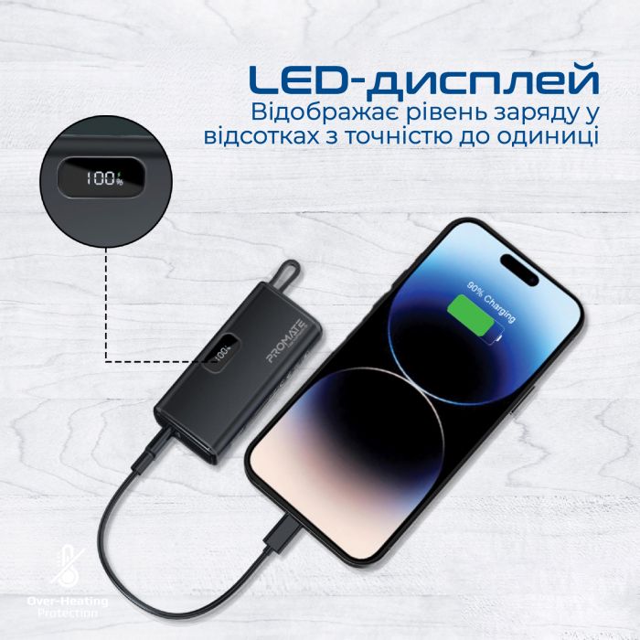 Універсальна мобільна батарея Promate Nanopack-5 5000mAh 20W Black