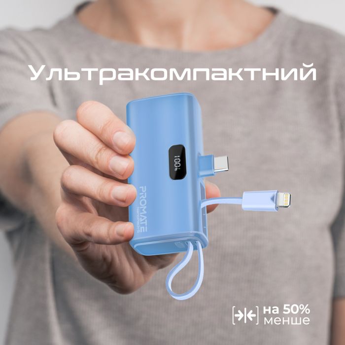 Універсальна мобільна батарея Promate Nanopack-5 5000mAh 20W Blue