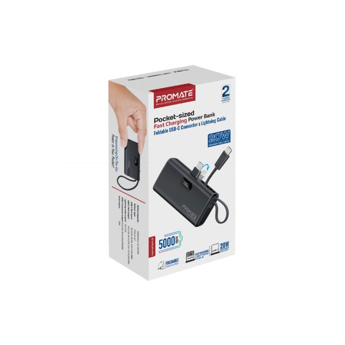 Універсальна мобільна батарея Promate Nanopack-5 5000mAh 20W Black