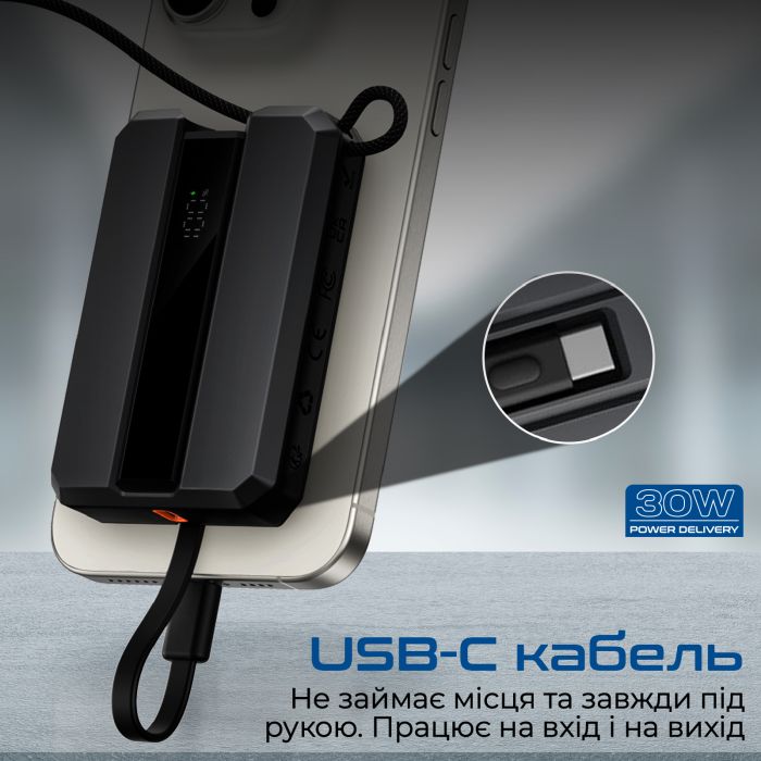 Універсальна мобільна батарея Promate Neo-10 10000mAh 30W Black