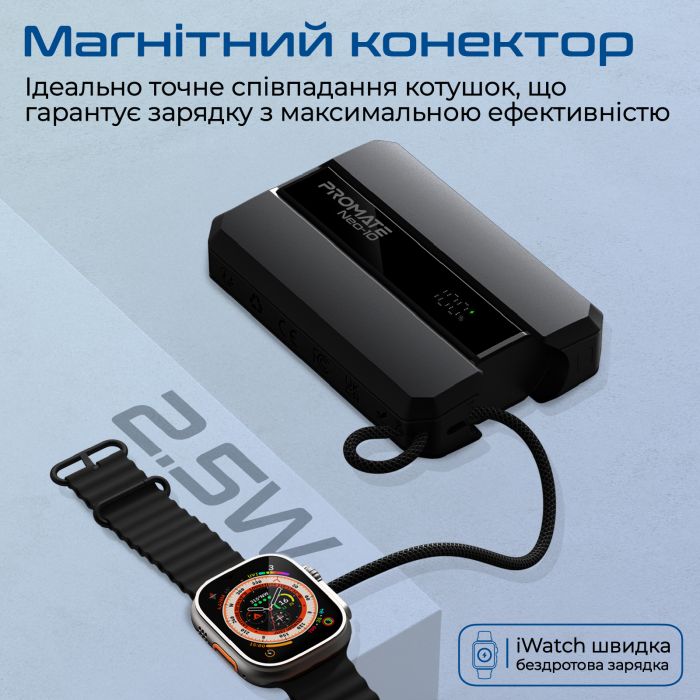 Універсальна мобільна батарея Promate Neo-10 10000mAh 30W Black