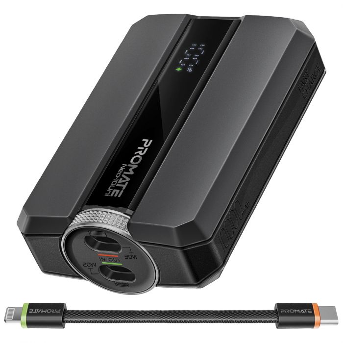 Універсальна мобільна батарея Promate Neo-10Uni 10000mAh 30W Black