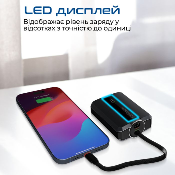 Універсальна мобільна батарея Promate Neo-10Uni 10000mAh 30W Black