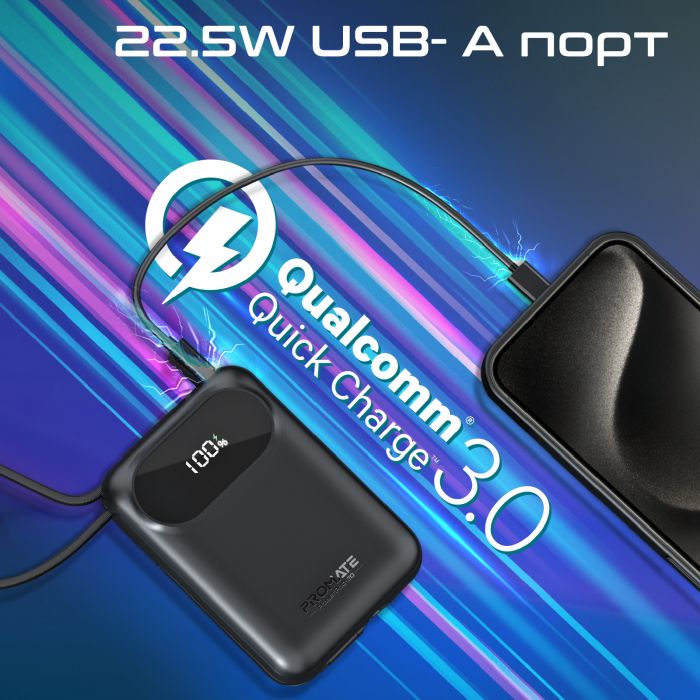 Універсальна мобільна батарея Promate PowerPod-20 20000mAh 35W Black