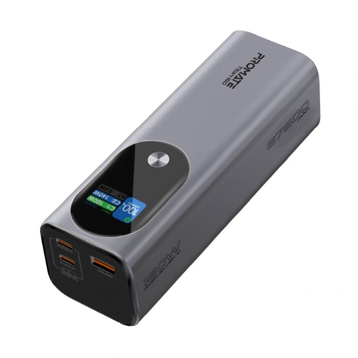 Універсальна мобільна батарея Promate Titan-160 140W 27600mAh Gray
