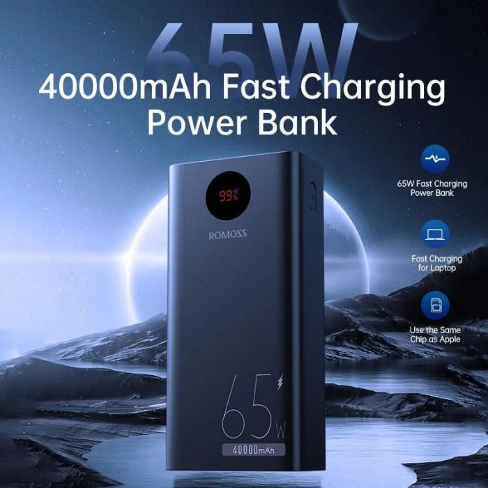 Універсальна мобільна батарея Romoss PEA40 Pro PD 40000mAh Black (PEA40-282-2183H)