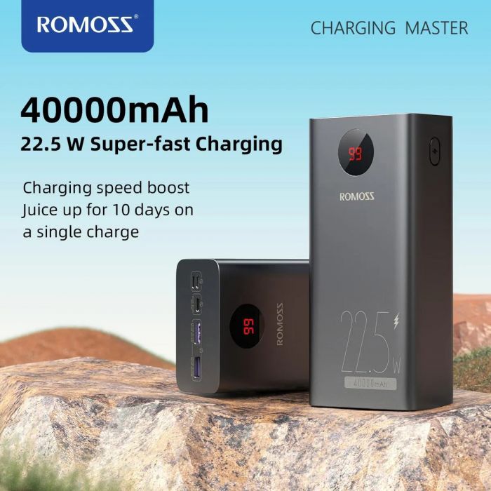 Універсальна мобільна батарея Romoss PEA40PF 40000mAh Black (PEA40-152-2133H)