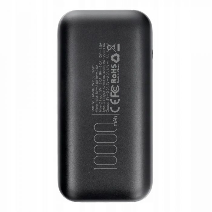 Універсальна мобільна батарея Veger S10 10000mAh, 20W Black (6970453554174)
