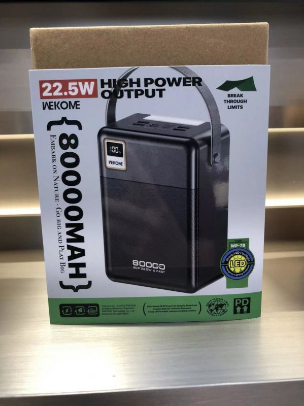 Універсальна мобільна батарея Wecome WP-78 80000mAh Black