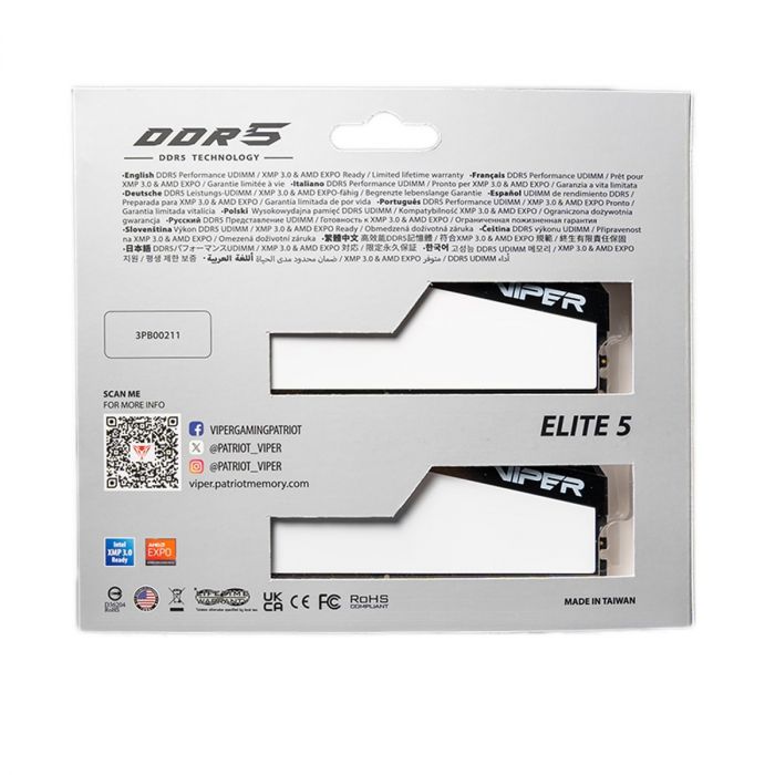 Модуль пам`яті DDR5 2x16GB/5600 Patriot Viper Elite 5 (VEB532G5636KW)