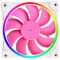 Вентилятор ID-Cooling ZF-12025-PINK ARGB (Single Pack), 120x120x25мм, 4-pin PWM, білий з рожевим