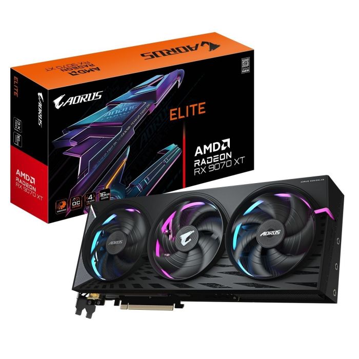 Відеокарта AMD Radeon RX 9070 XT 16GB GDDR6 Aorus Elite Gigabyte (GV-R9070XTAORUS E-16GD)