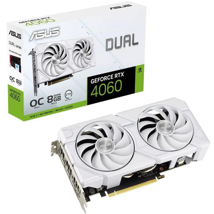 Відеокарта GF RTX 4060 8GB GDDR6 Dual Evo White OC Asus (DUAL-RTX4060-O8G-EVO-WHITE)