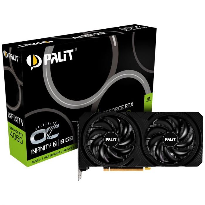 Відеокарта GF RTX 4060 8GB GDDR6 Infinity 2 OC Palit (NE64060S19P1-1070L)