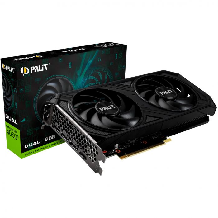 Відеокарта GF RTX 4060 Ti  8GB GDDR6 Dual Palit (NE6406T019P1-1060D)