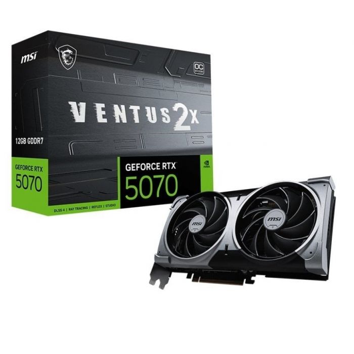 Відеокарта GF RTX 5070 12GB GDDR7 Ventus 2X OC MSI (GeForce RTX 5070 12G VENTUS 2X OC)
