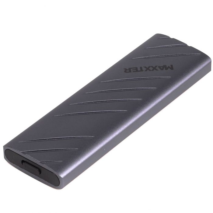 Зовнішня кишеня Maxxter M.2 NVMe PCIe, USB 3.2 Type-C, Metal, Black (EHDE-2280D-01)