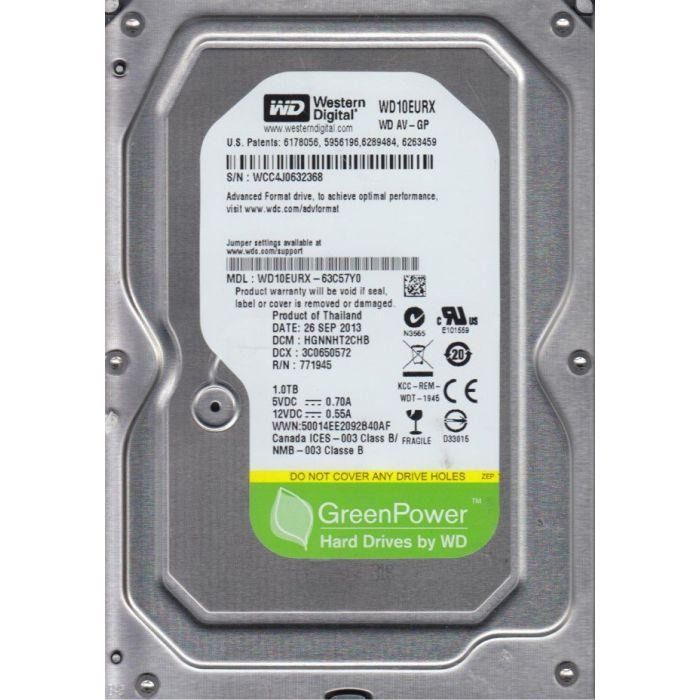 Накопичувач HDD SATA 1.0TB WD AV-GP 64MB (WD10EURX) Ref