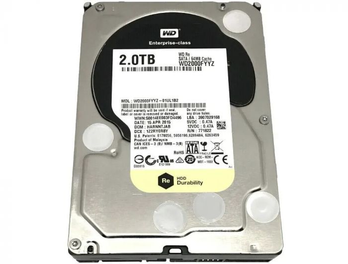 Накопичувач HDD SATA 2.0TB WD RE 7200rpm 64MB (WD2000FYYZ)