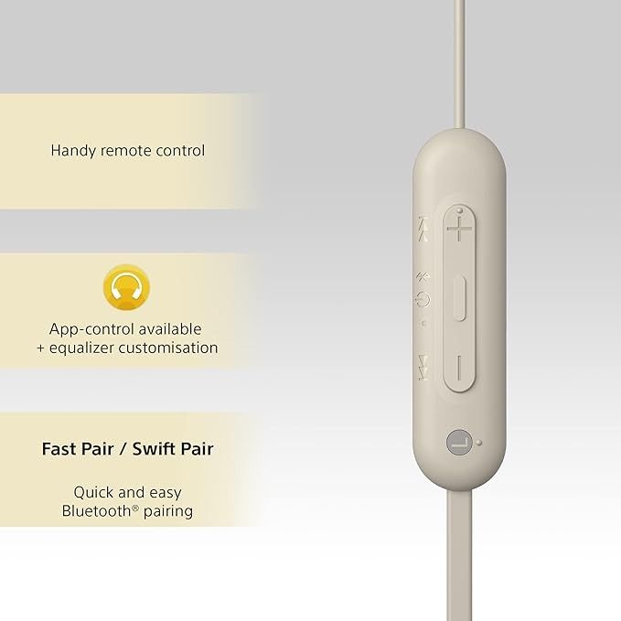 Bluetooth-гарнітура Sony WI-C100 Beige (WIC100C.CE7)