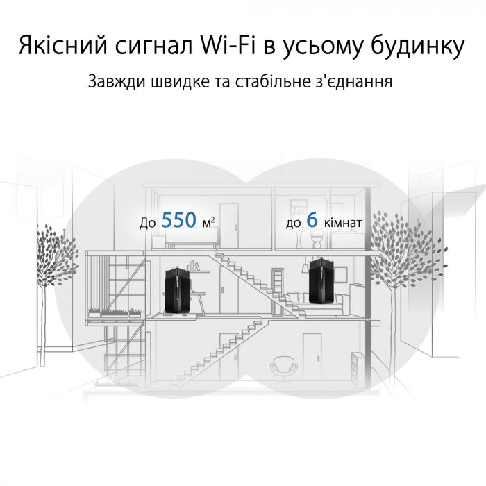Wi-Fi Mesh-система Asus ZenWiFi Pro XT12 2pk Black (90IG06U0-MO3A40)