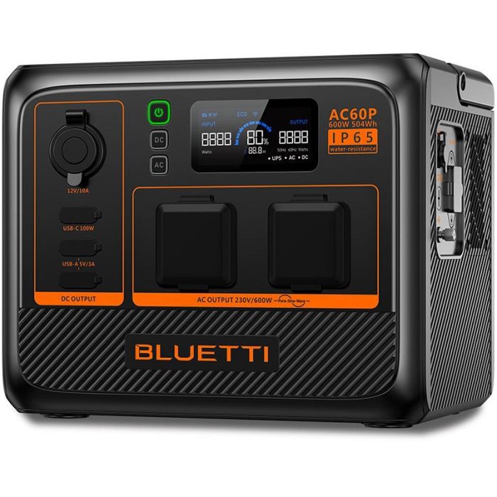 Зарядна станція Bluetti AC60P, 504Wh, 600W, LiFePO4, IP65